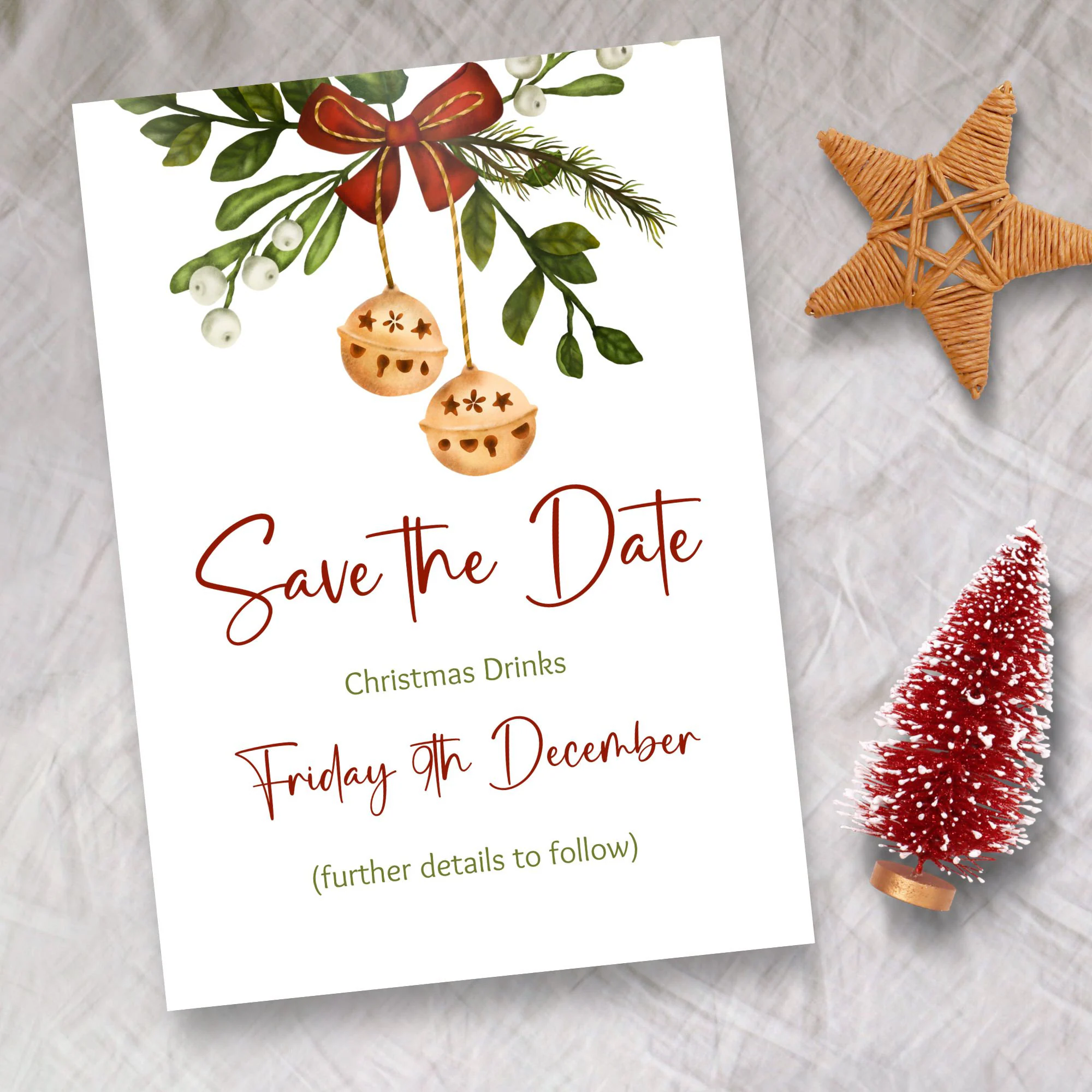 Christmas Save The Date Editable