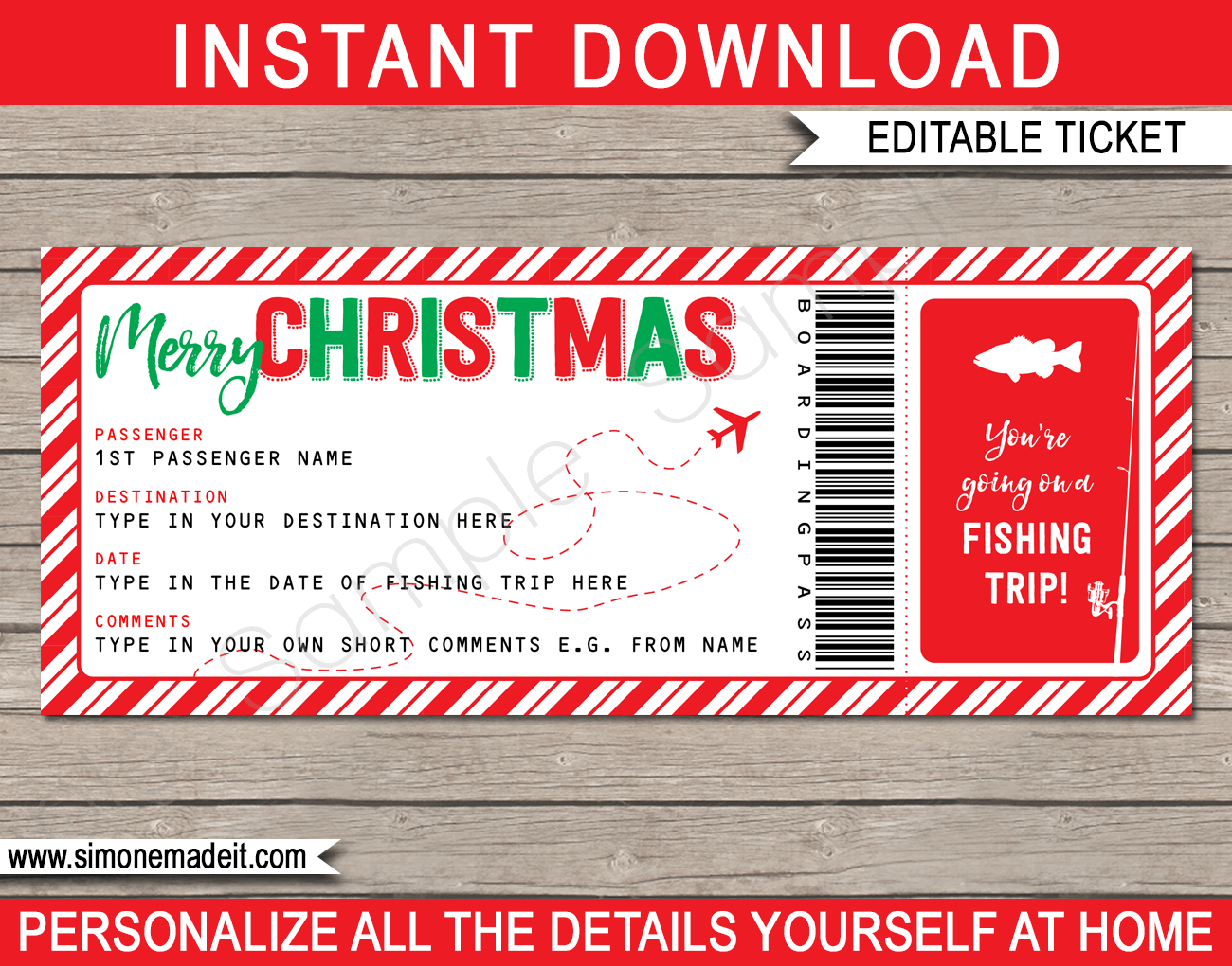 Christmas Ski Boarding Pass Gift Tickets Christmas Ski Boarding Pass Gift Tickets