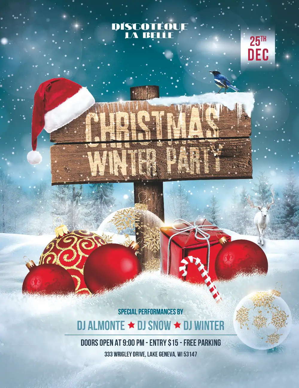 Christmas Winter Party Flyer Template Christmas Winter Party Flyer Template