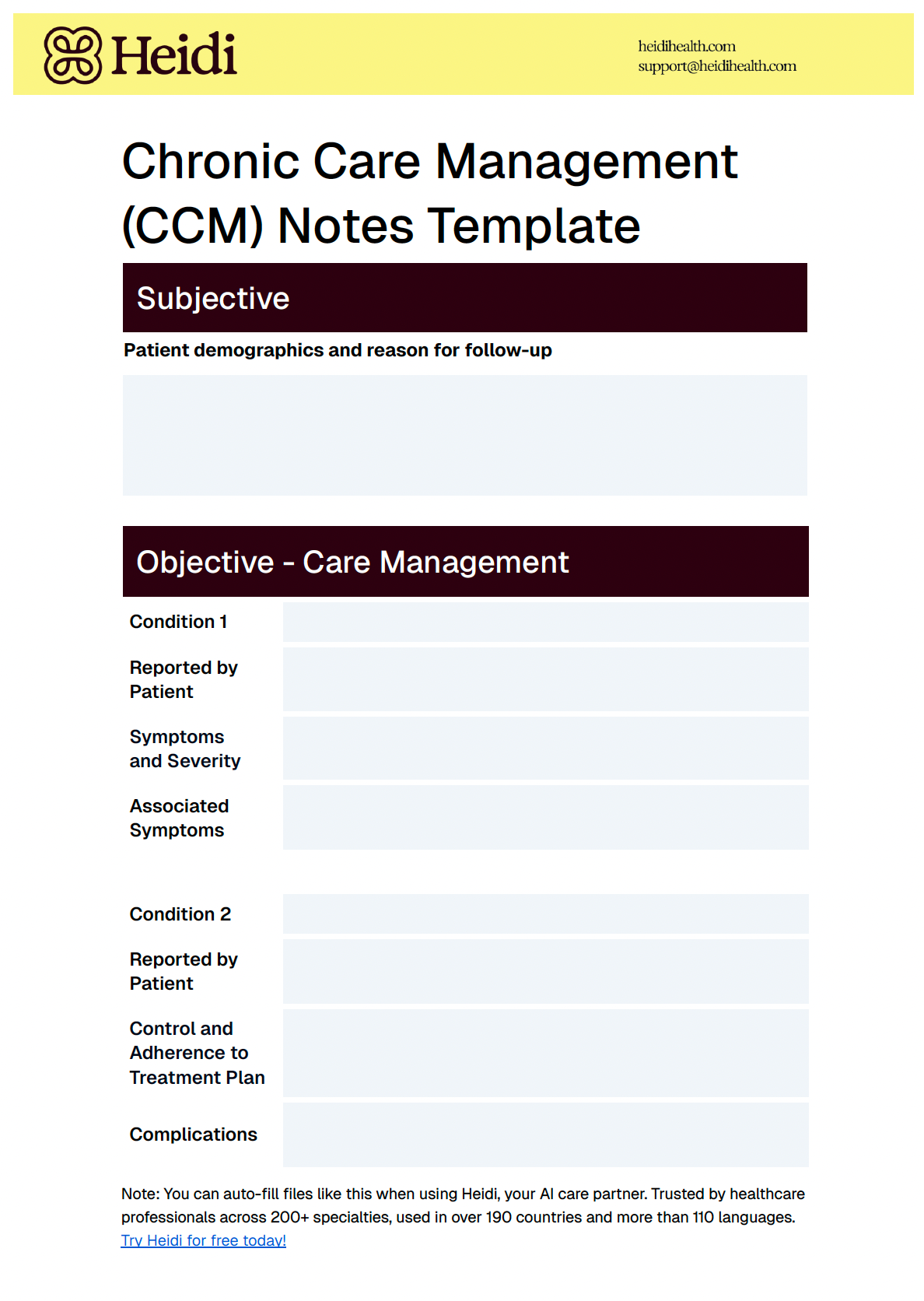 Chronic Care Management Template With Examples