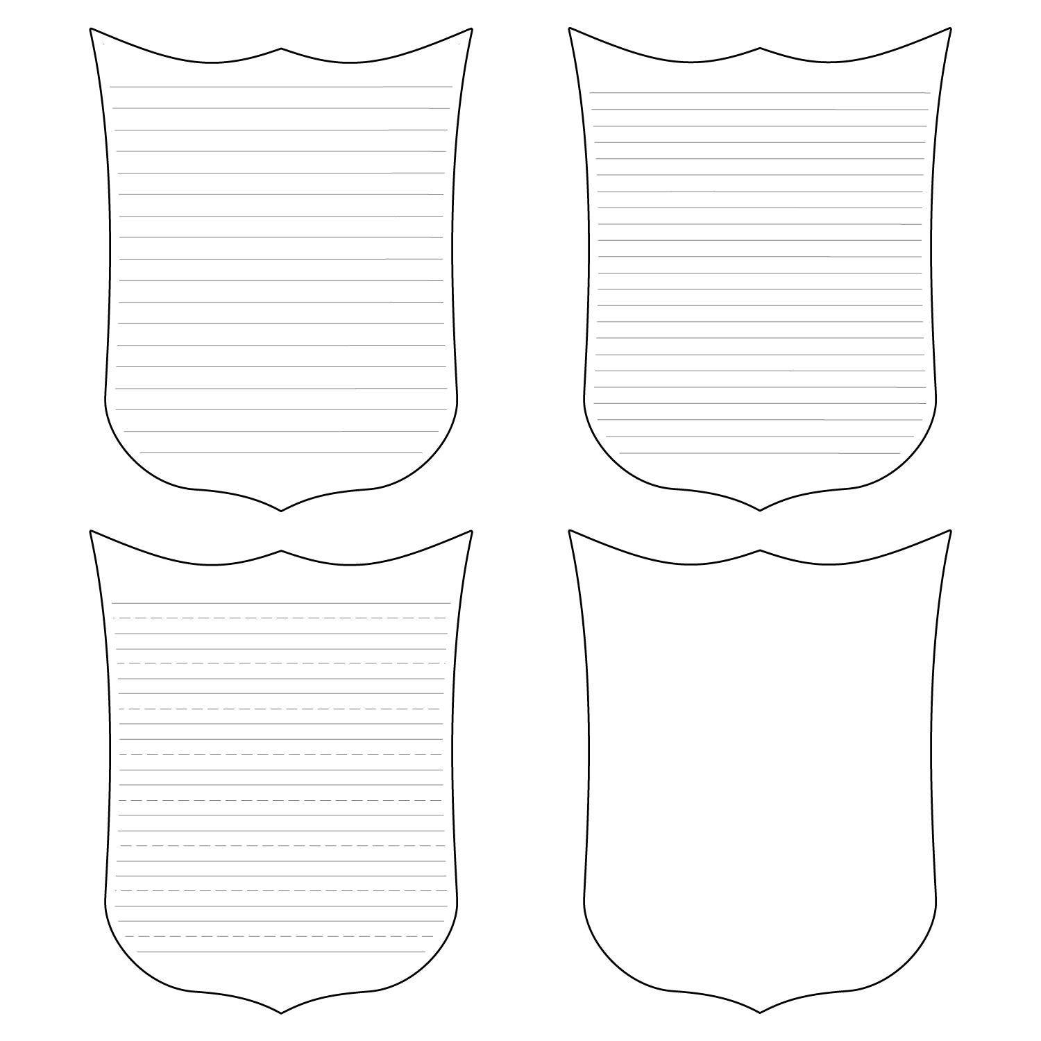 Coat Of Arms Shield Shaped Writing Template Coat Of Arms Shield Shaped Writing Template