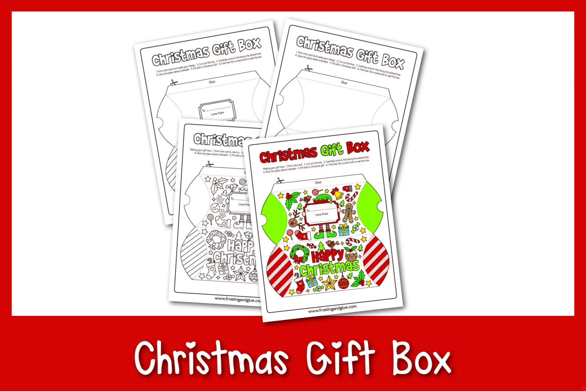 christmas box template to colour christmas box template to colour