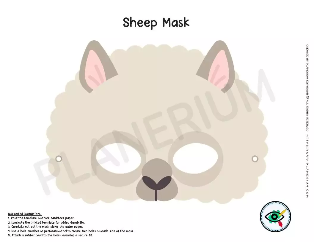 printable sheep mask template printable sheep mask template