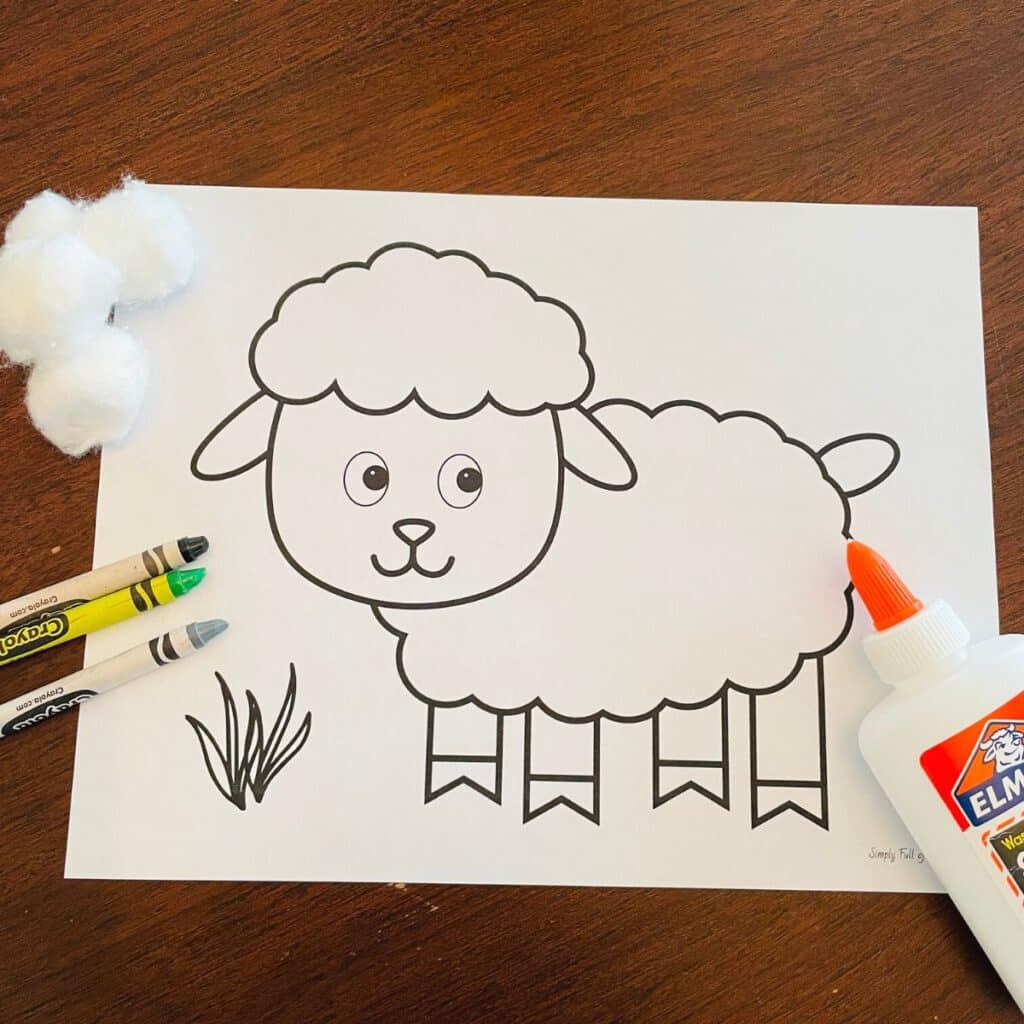 Cotton Ball Sheep Craft