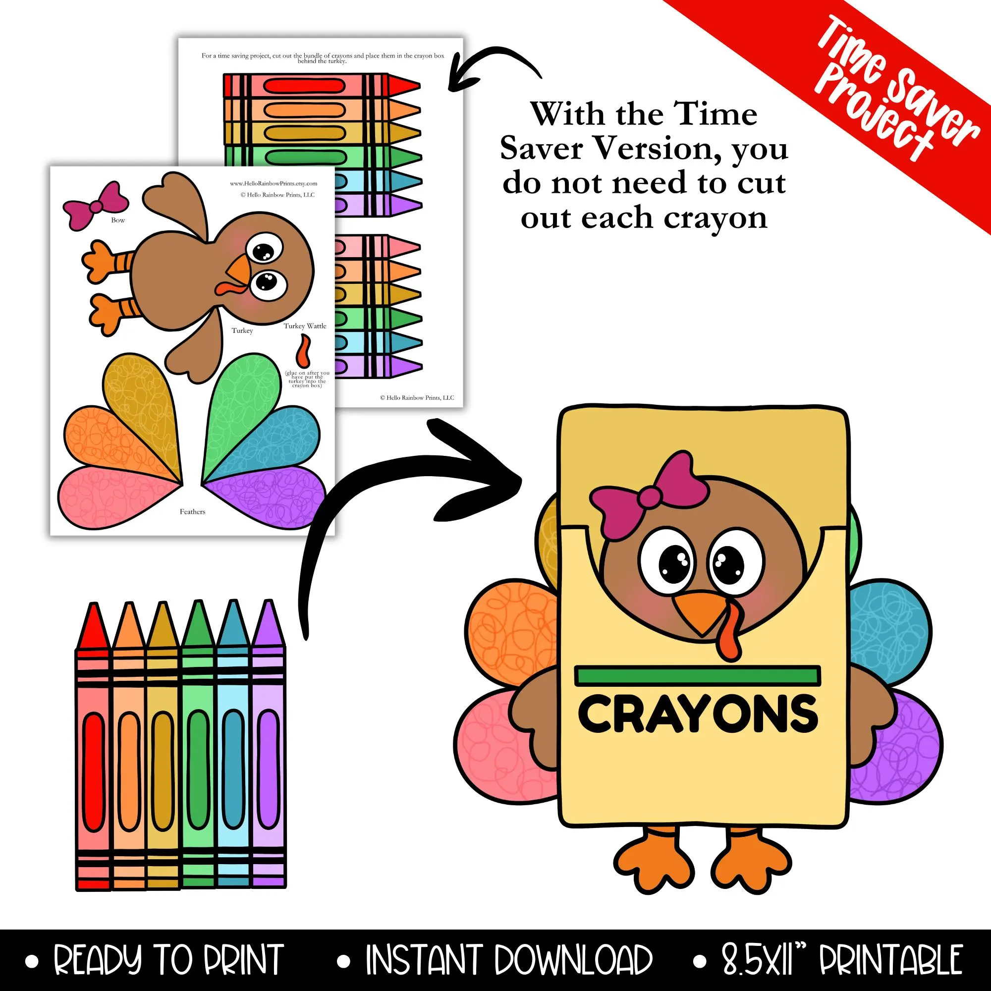 Crayon Turkey Disguise Costume Craft Kit