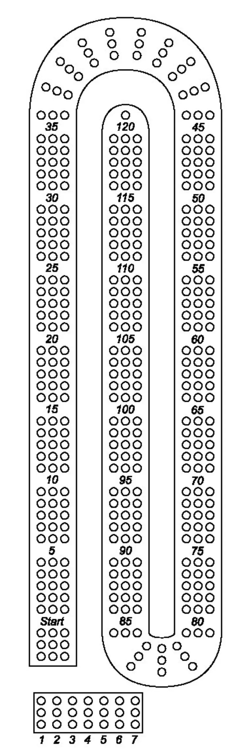 Cribbage Board Template Digital Download