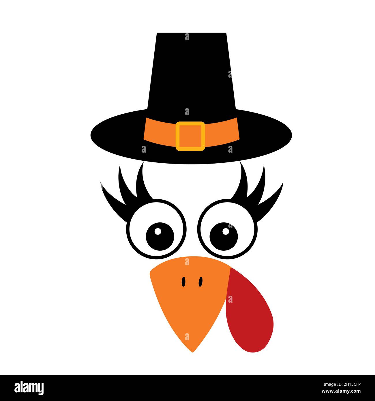 Cute Cartoon Turkey Face Traditional Thanksgiving Day Symbol Vector Template For Greeting Card Banner Flyer Sticker T Shirt Etc Image448203834