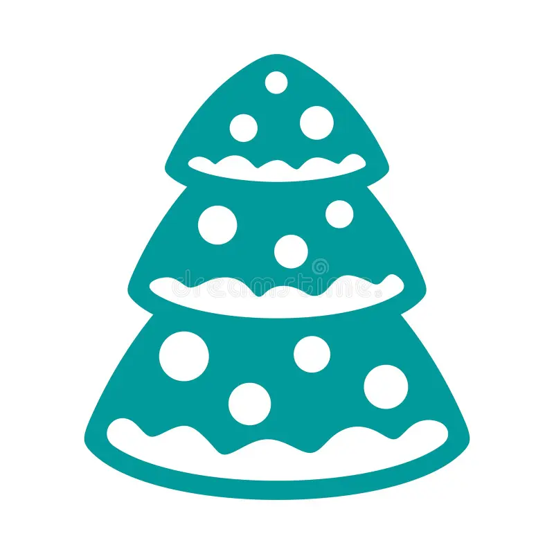Cute Christmas Tree Rounded Shapes Snow Branches Simple Cartoon Style New Year S Decoration Template Plotter Laser Image274277241