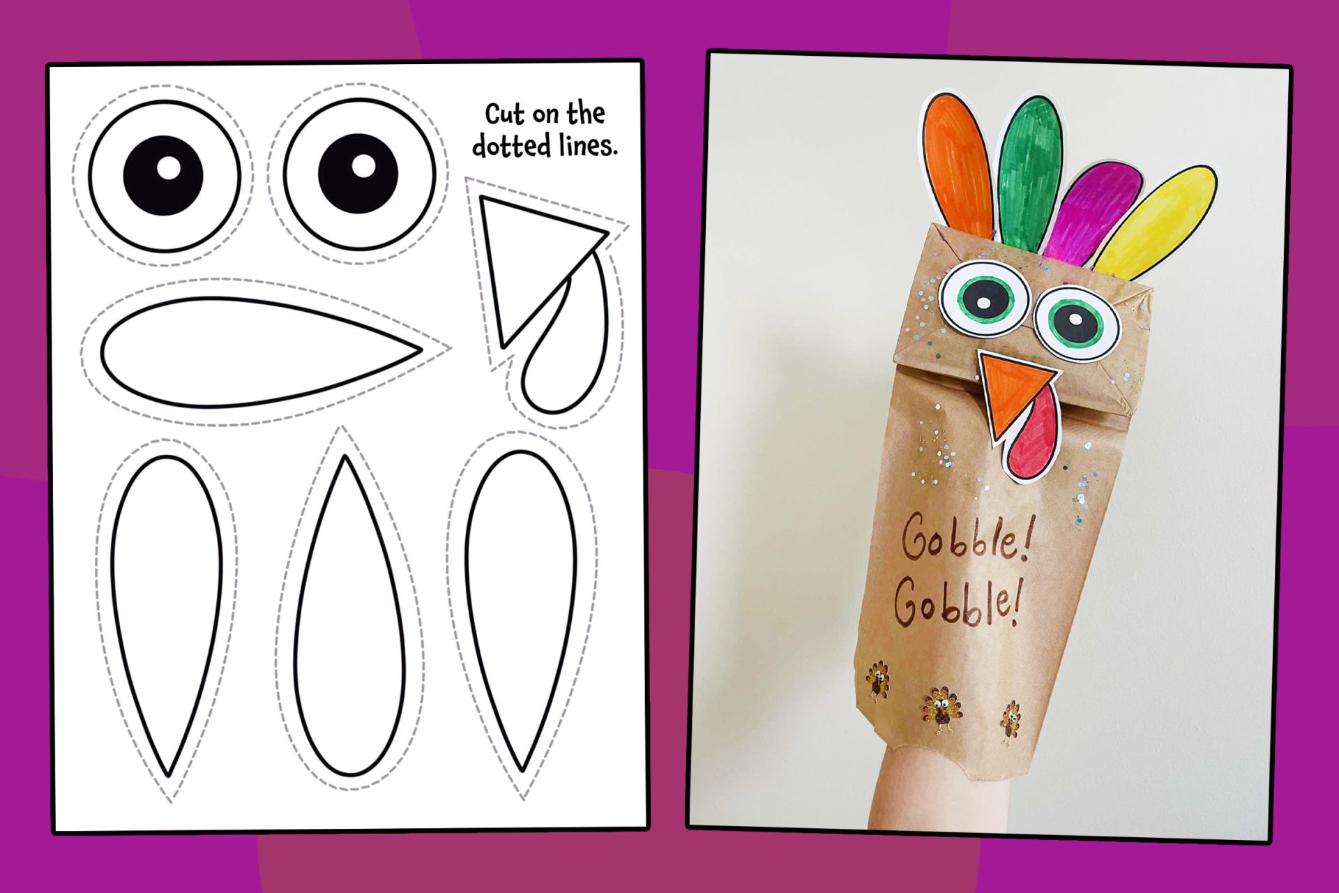 Cute Paper Bag Turkey Craft