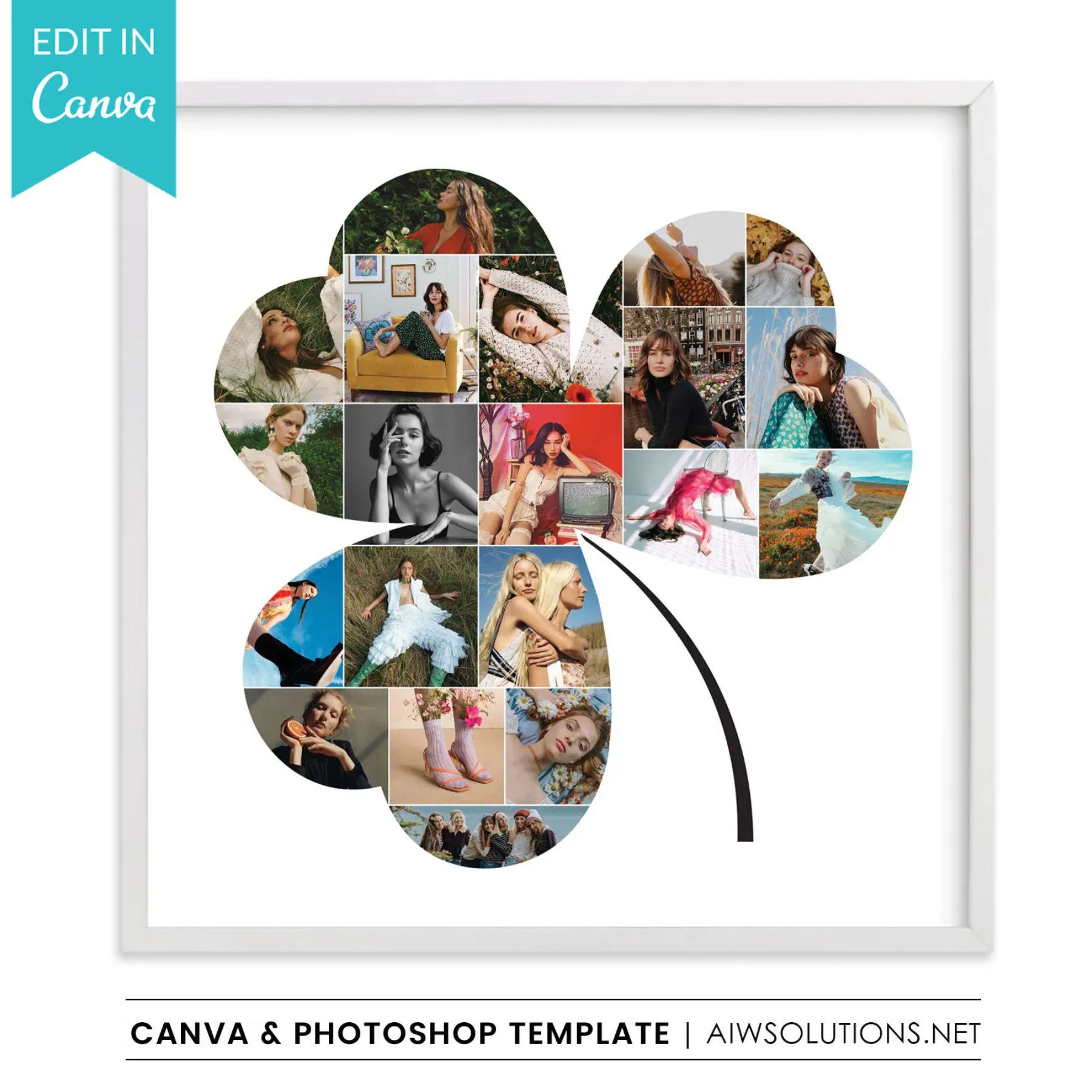 Cute Shamrock Photo Collage Template 3