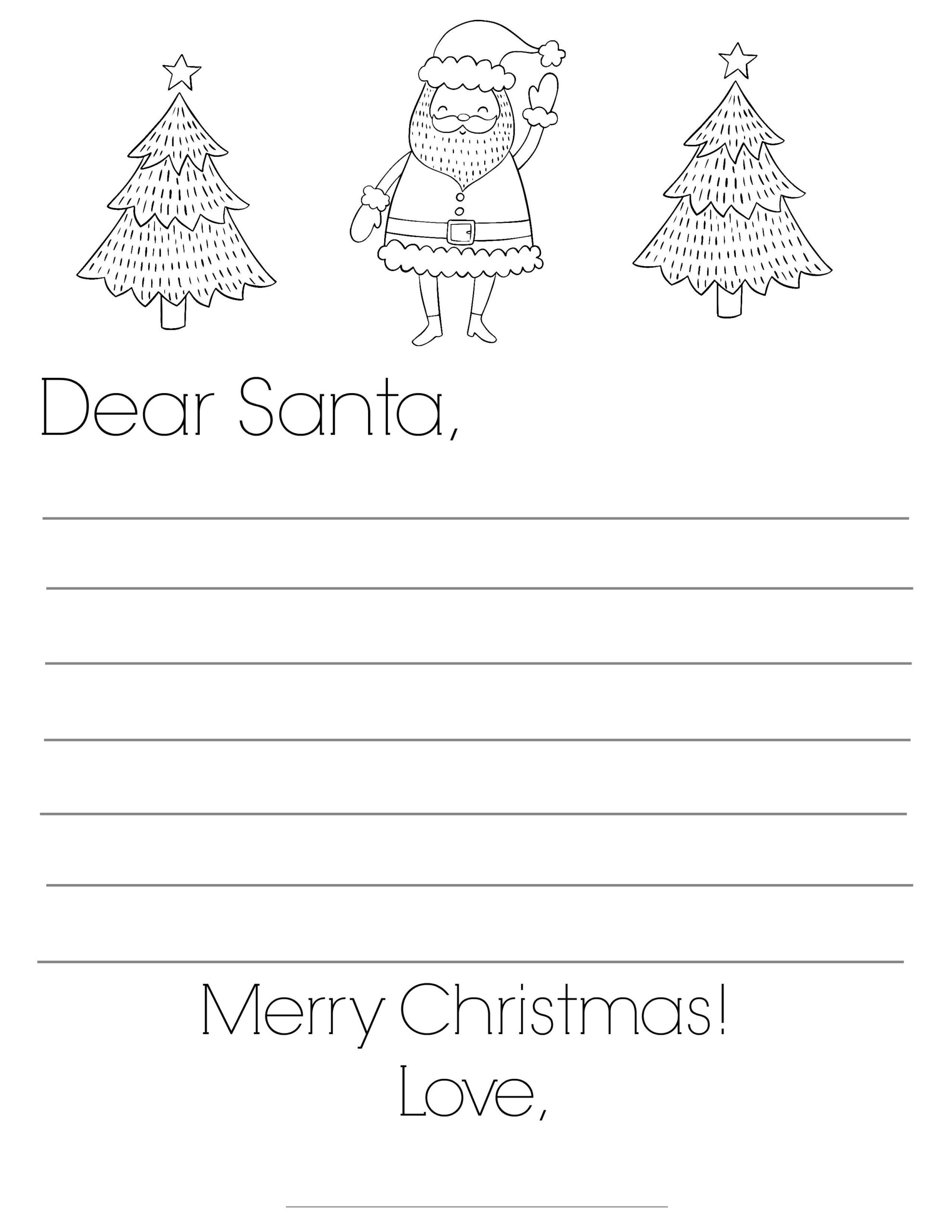 free printable letter to santa template black and white free printable letter to santa template black and white