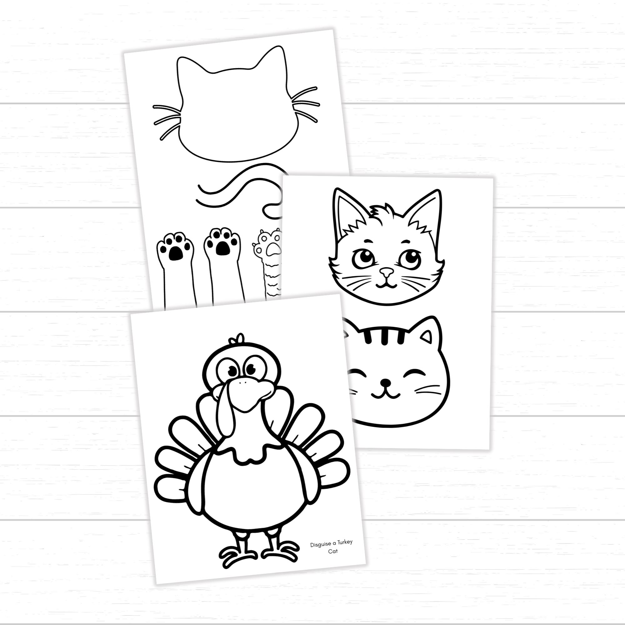 Disguise A Turkey Cat Craft Printable Disguise A Turkey Cat Craft Printable
