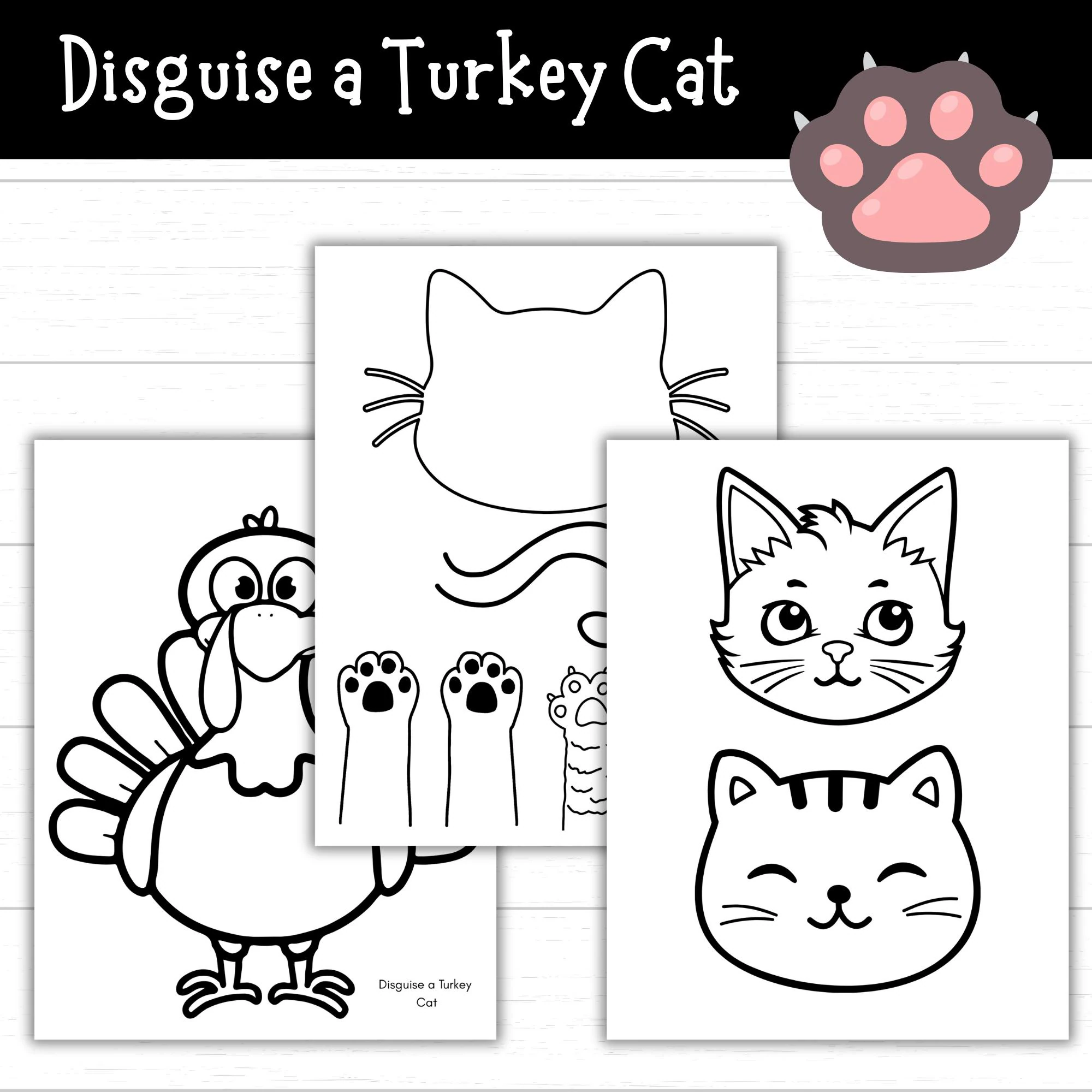 Disguise A Turkey Cat Craft Printable