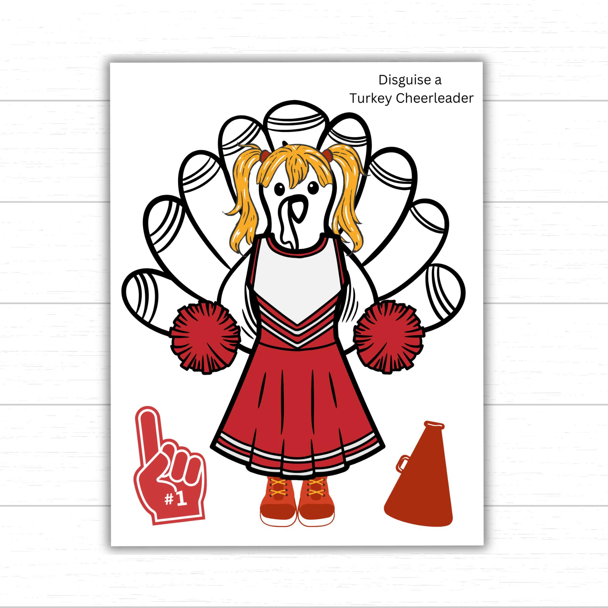 disguise a turkey cheerleader template disguise a turkey cheerleader template