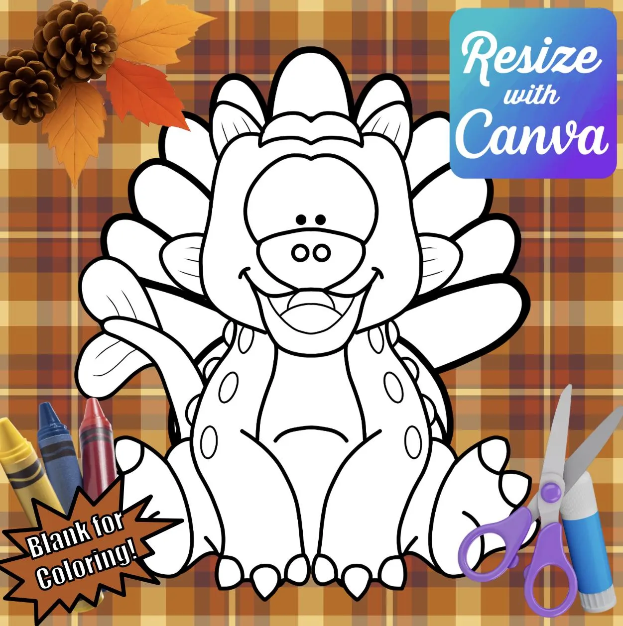 Disguise A Turkey Dinosaur Blank