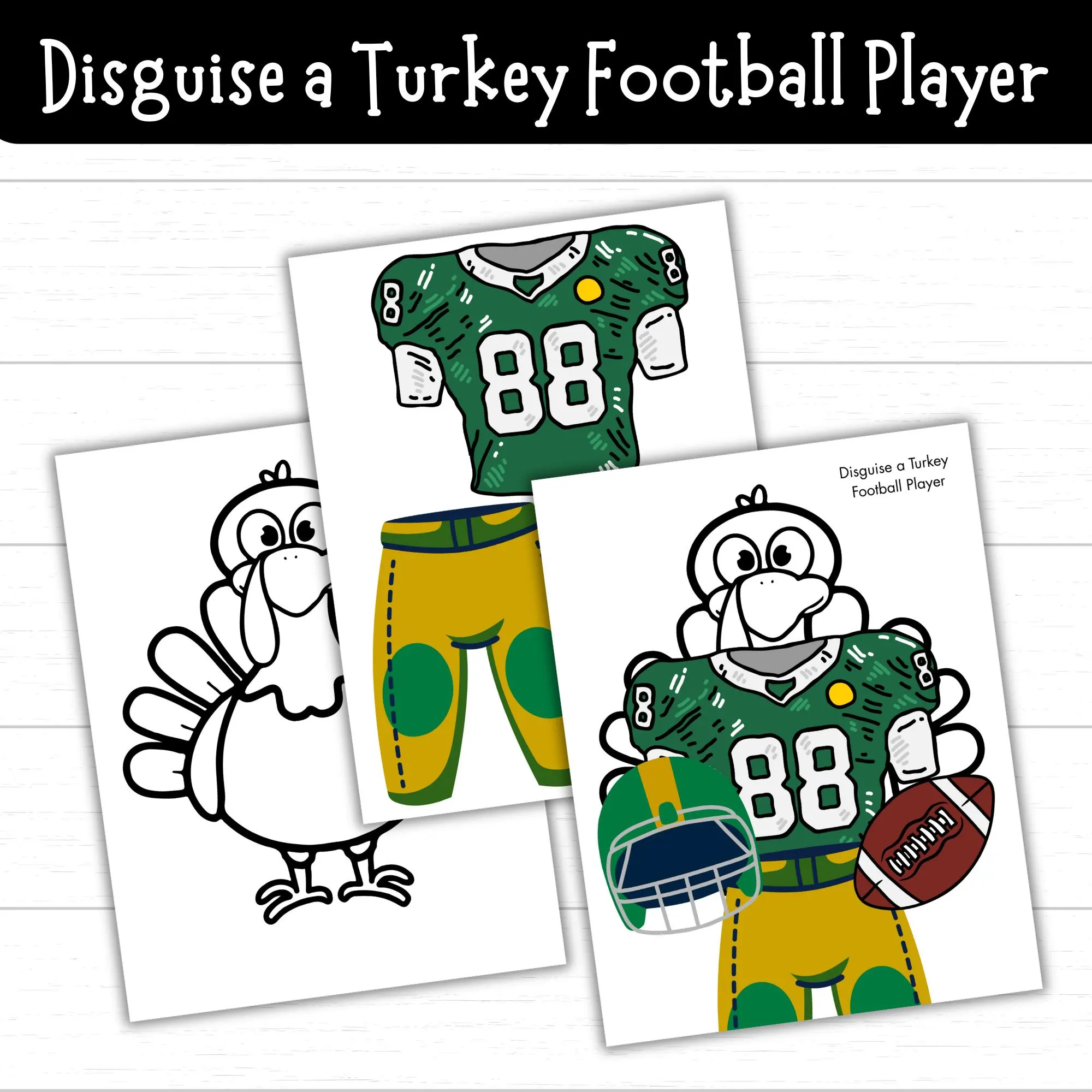 football player turkey disguise template