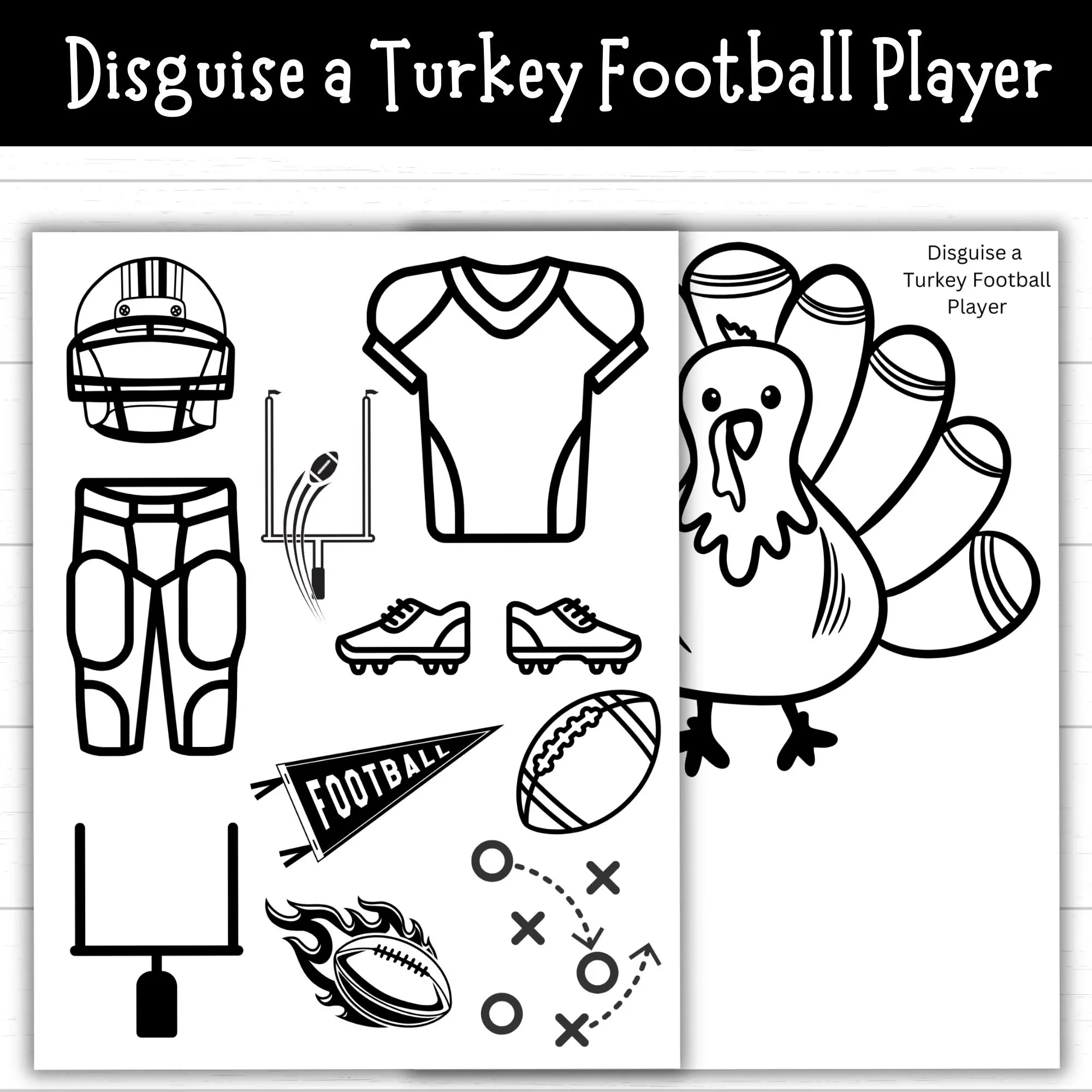 disguise a turkey football player template
