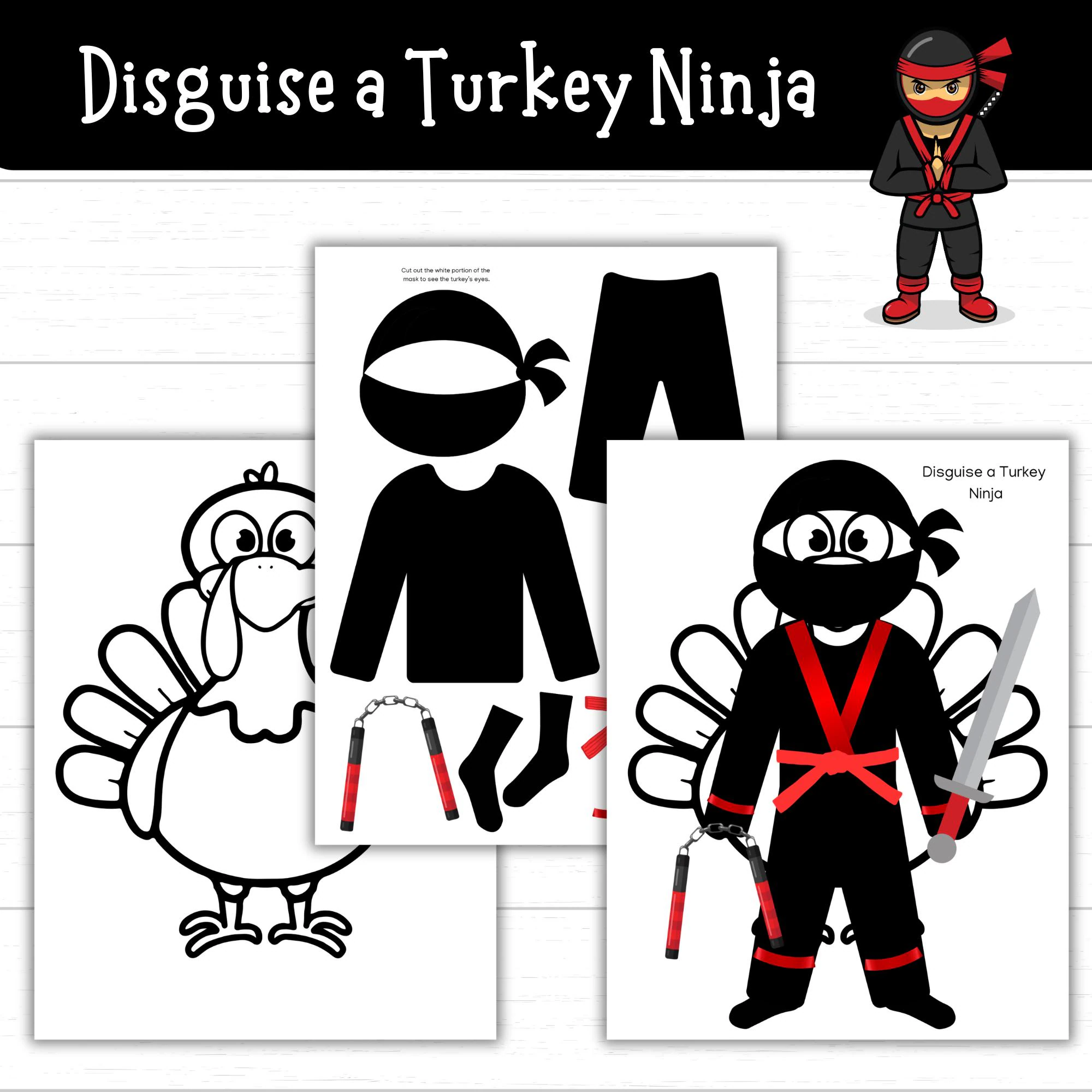 Disguise A Turkey Ninja Printable Ninja