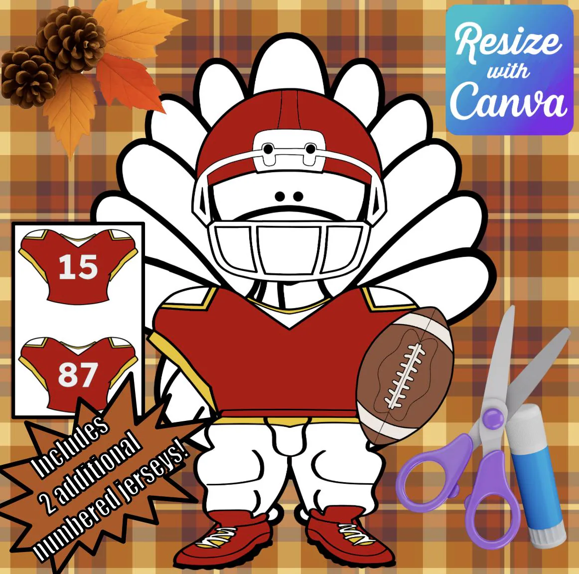 Disguise A Turkey Red Yellow Football