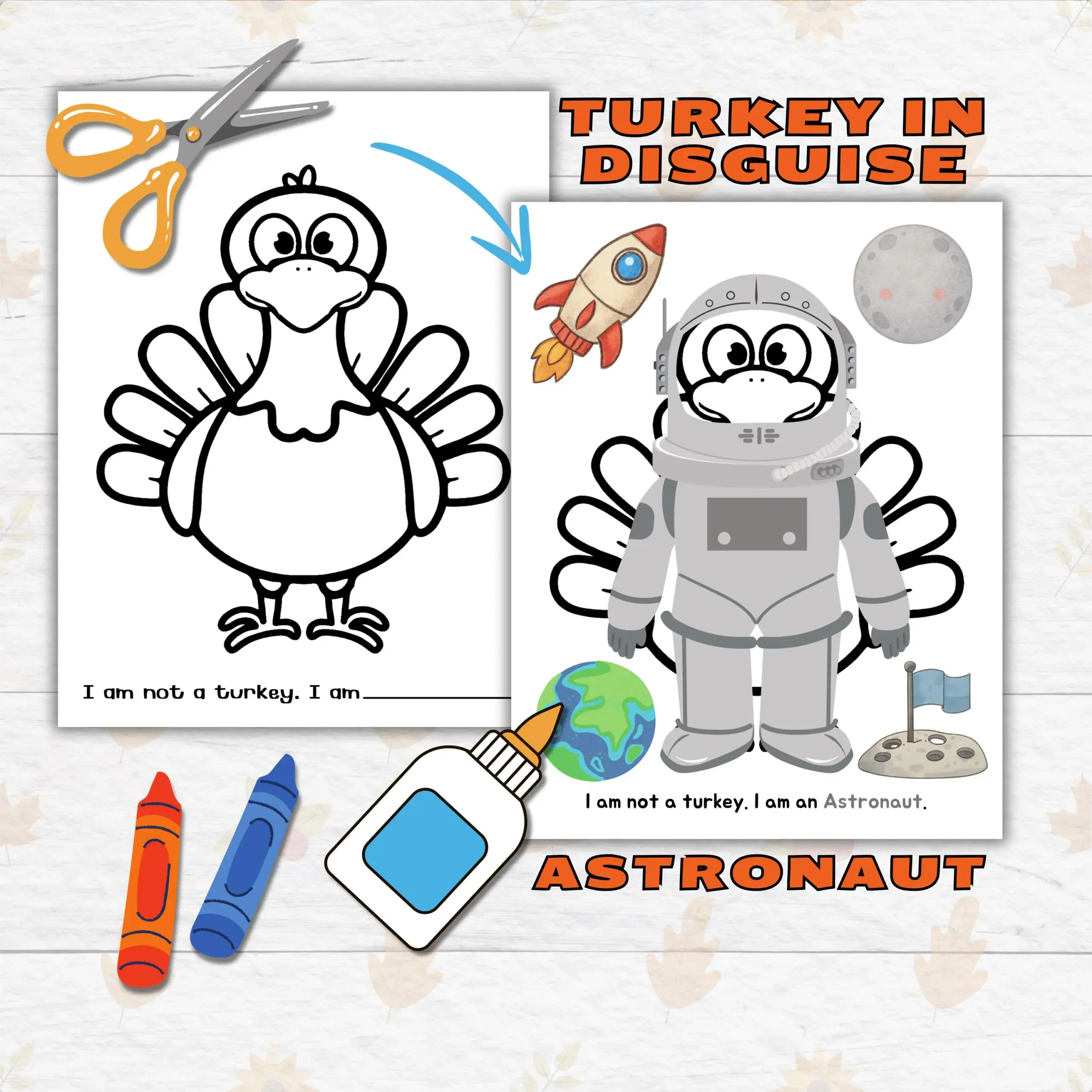 disguise a turkey astronaut template