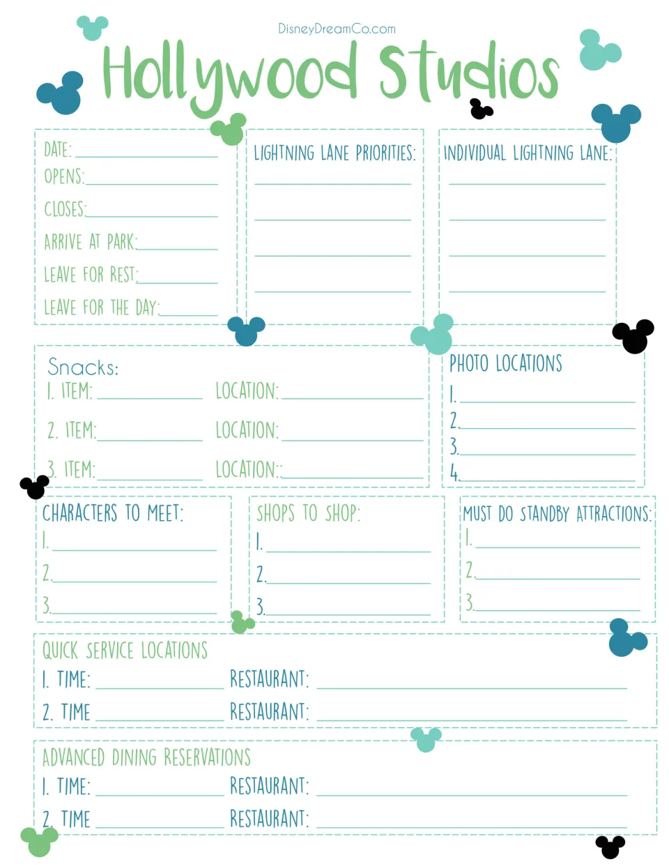 printable disney planner template printable disney planner template