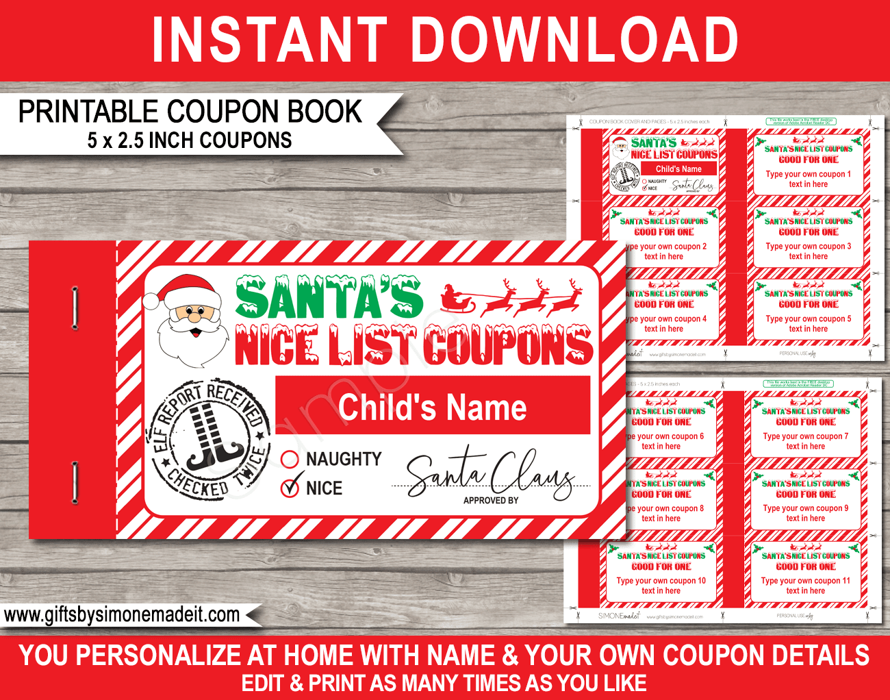 free printable christmas coupon templates free printable christmas coupon templates