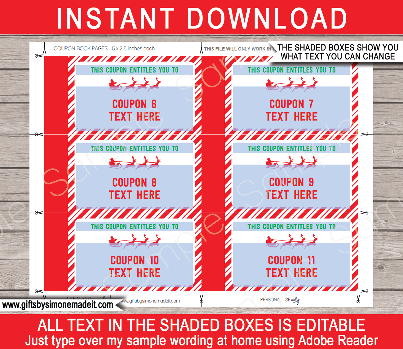Diy Christmas Coupons Boo Template