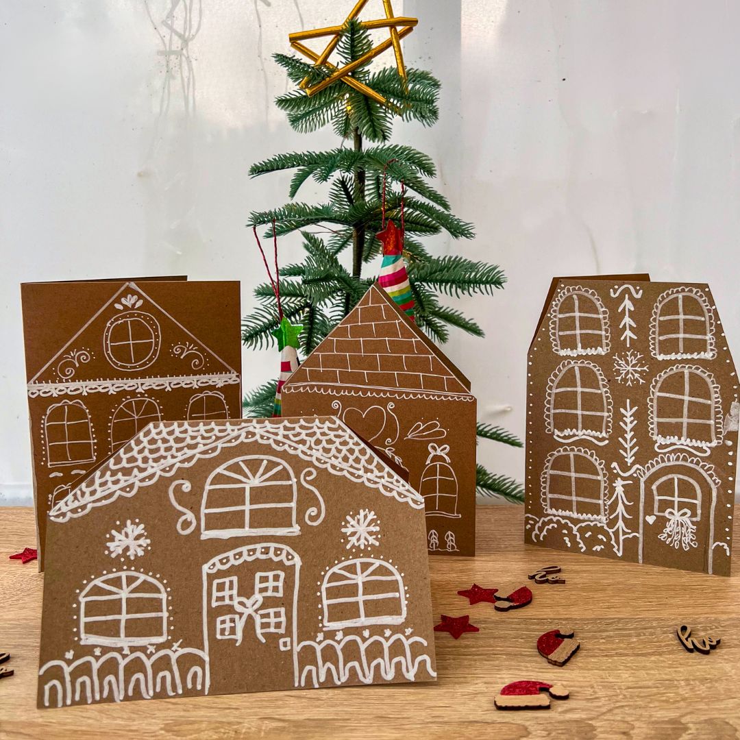 Diy Gingerbread House Christmas Cards Diy Gingerbread House Christmas Cards