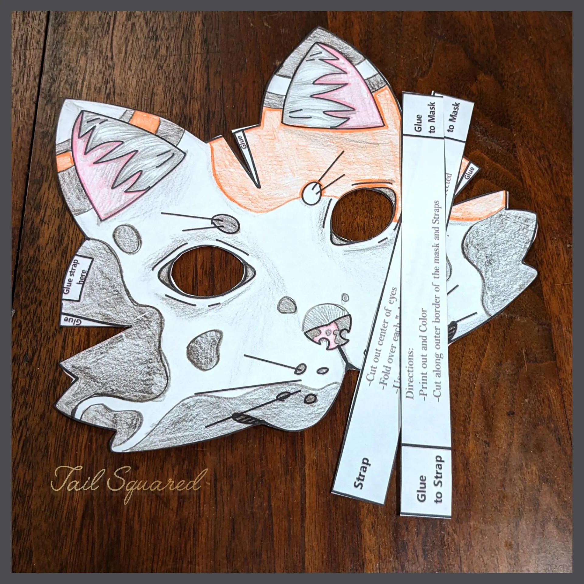 Diy Paper Therian Mask Printable Pattern