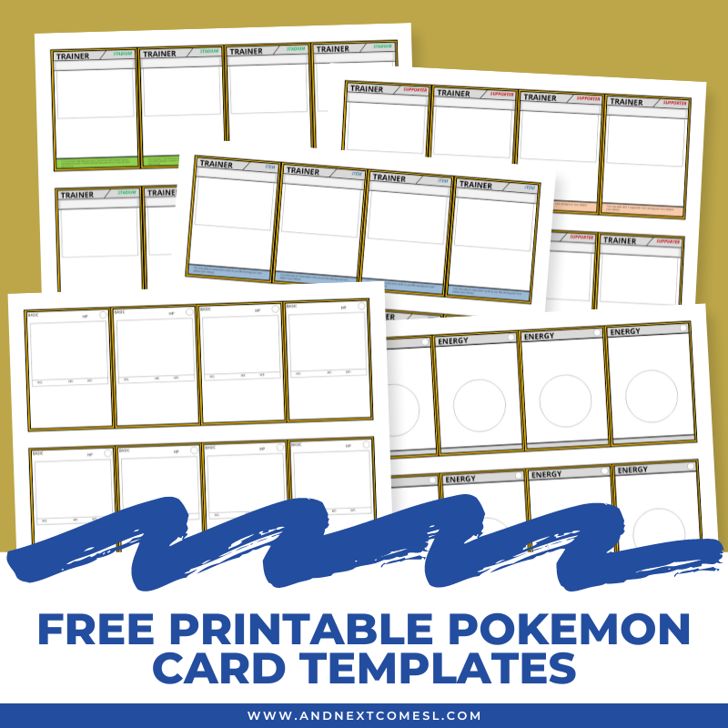 DIY Pokemon Cards Free Printable DIY Pokemon Cards Free Printable