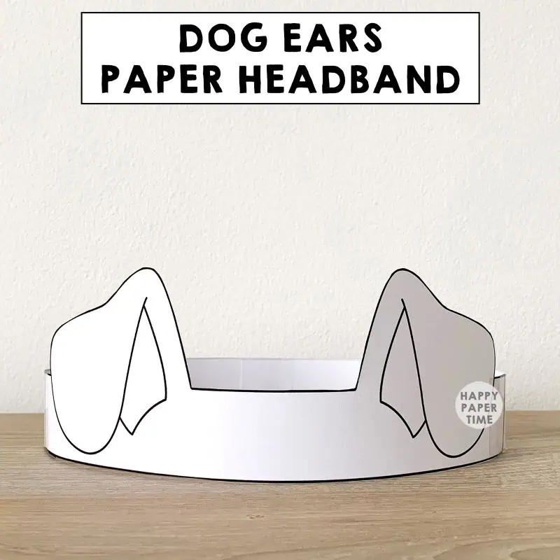 Dog Ears Paper Crown For Coloring