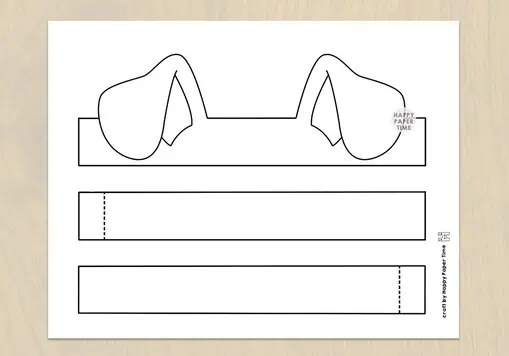 Dog Ears Paper Crown For Coloring