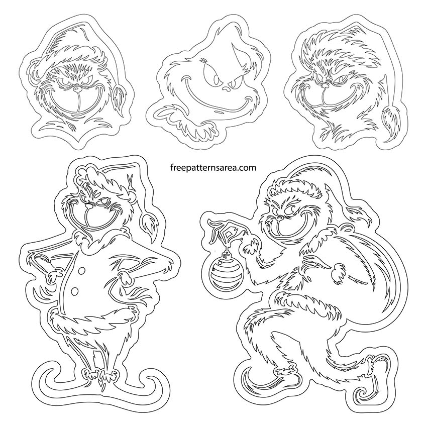 Download Free Grinch Outline Pdf Christmas Crafts