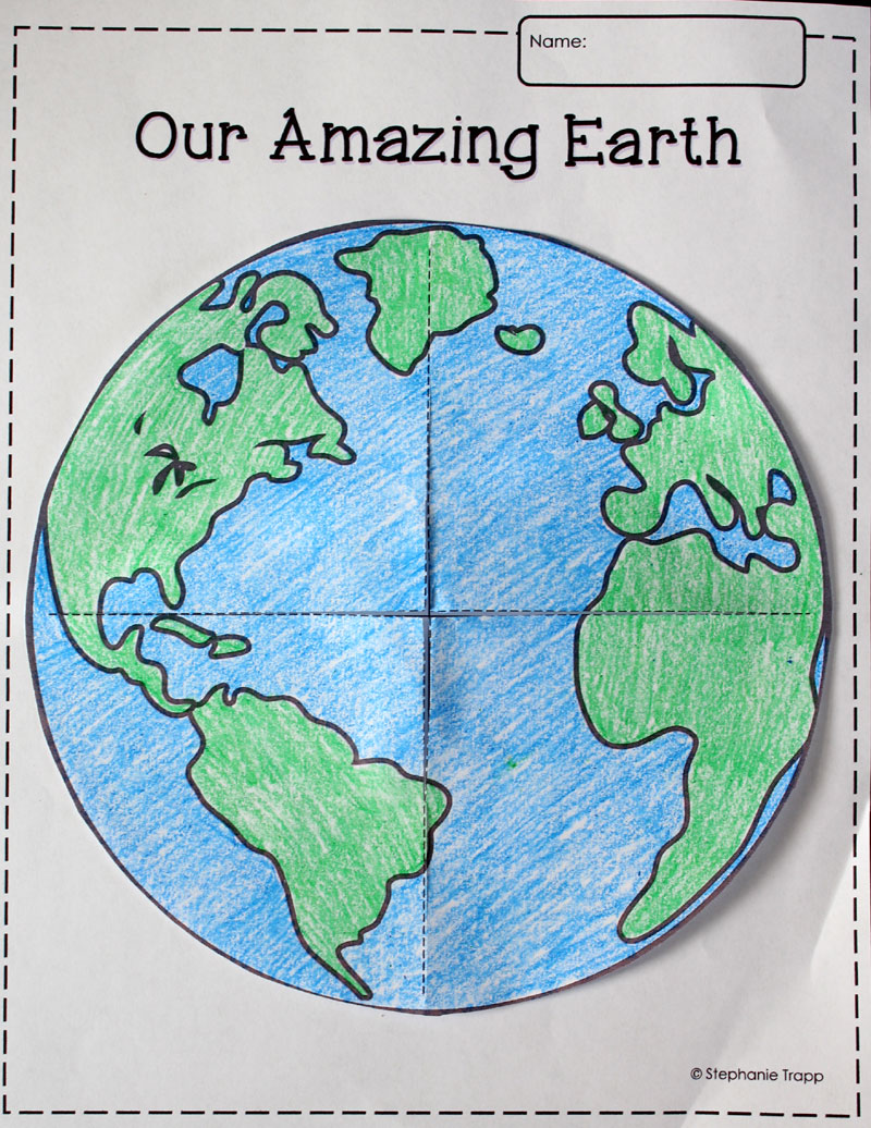 Earth Lift Flap Template Freebie