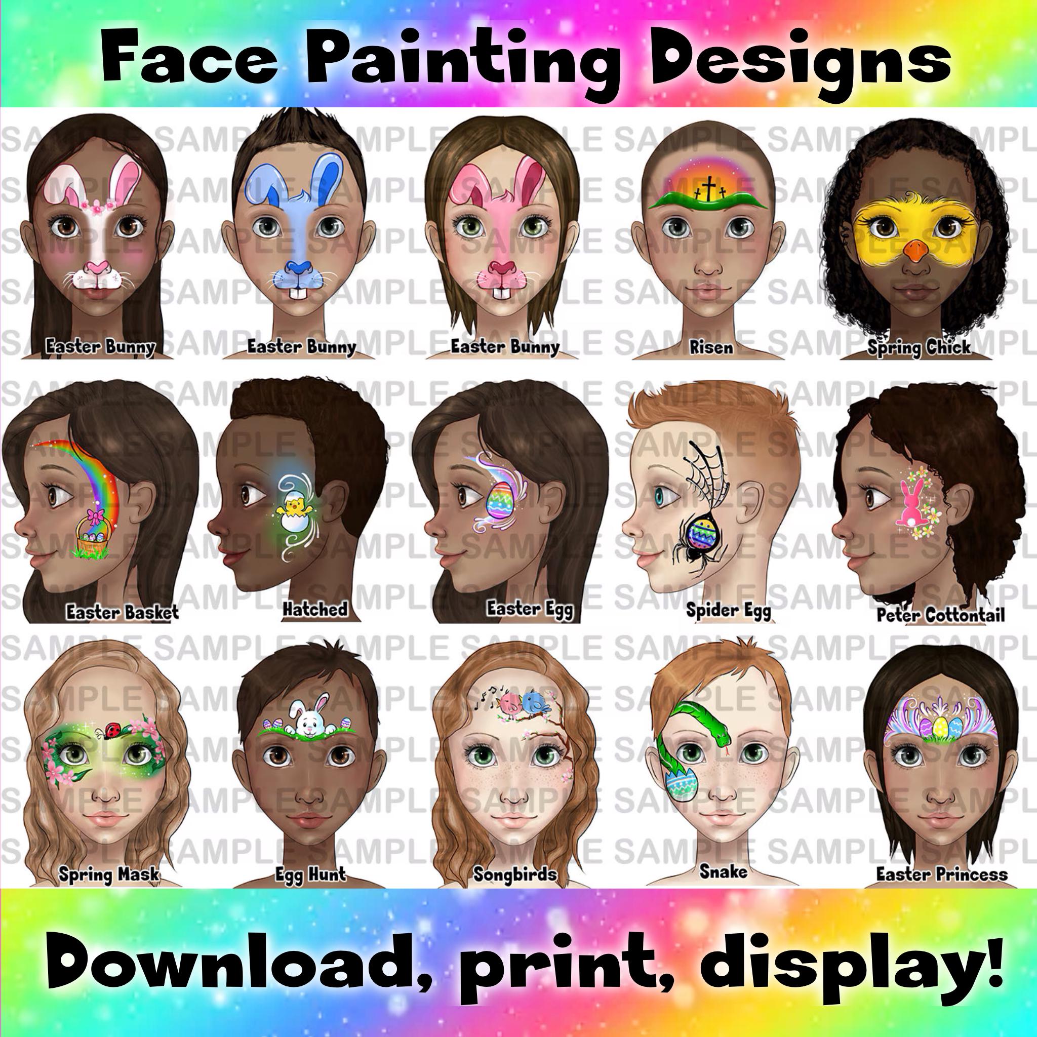 Easter Face Painting Menu Spring Face