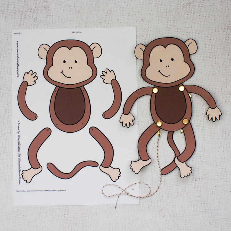 Easy Monkey Paper Puppet With Templates Easy Monkey Paper Puppet With Templates