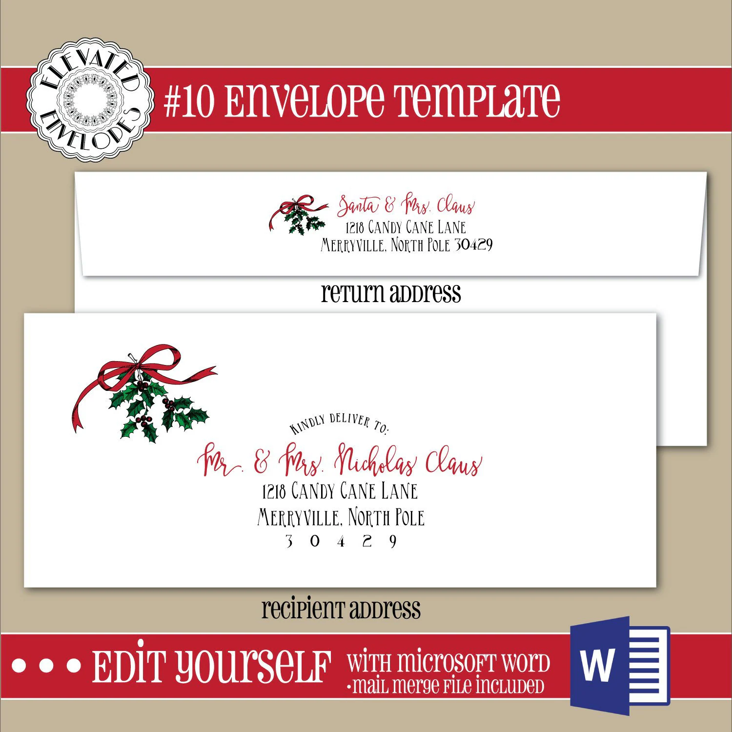 Editable Christmas Envelope Template10