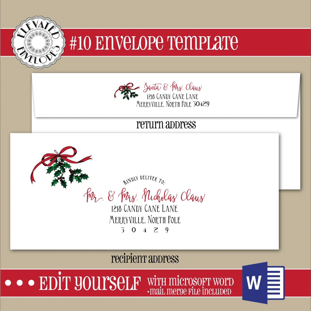 Editable Christmas Envelope Template10