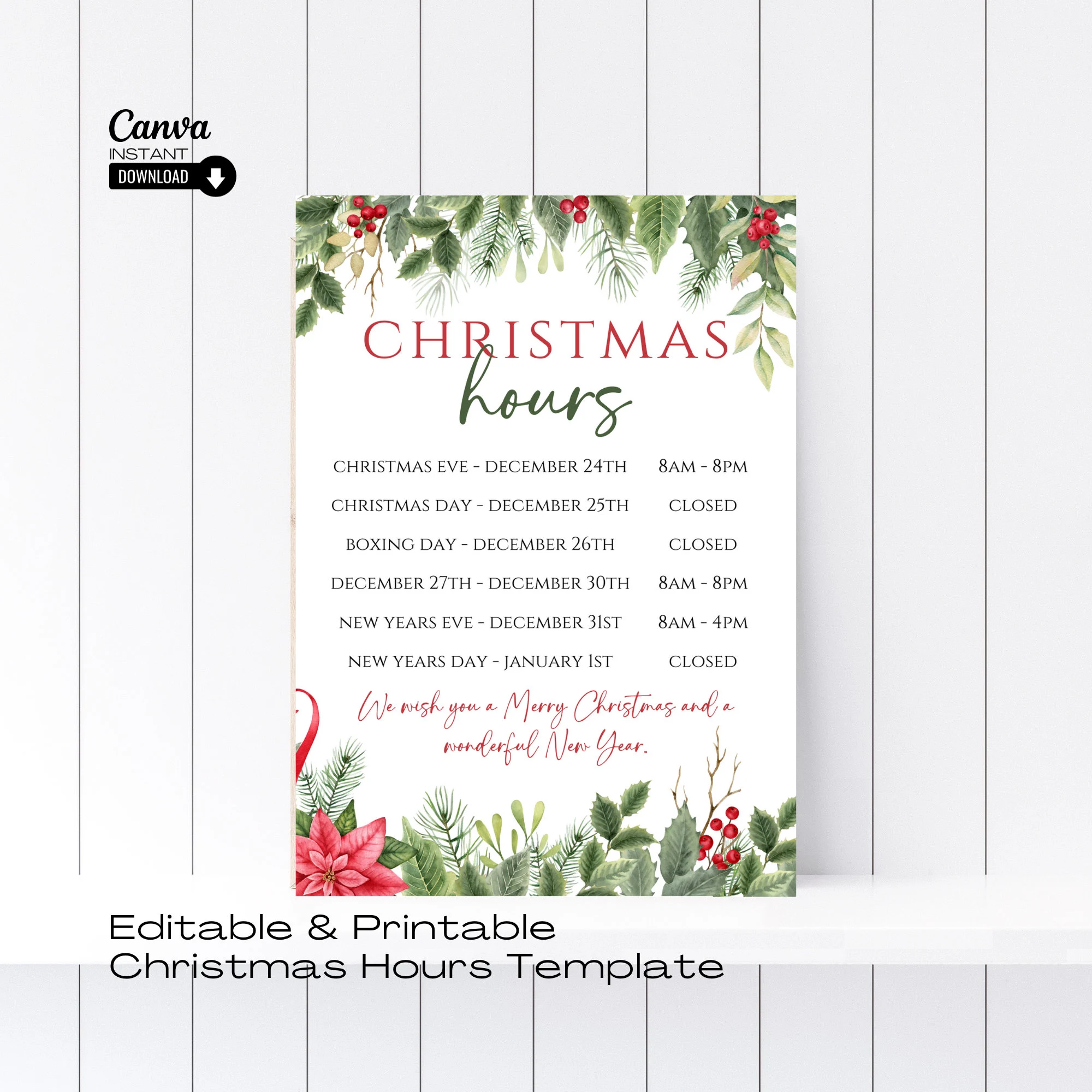 christmas holiday hours sign template christmas holiday hours sign template