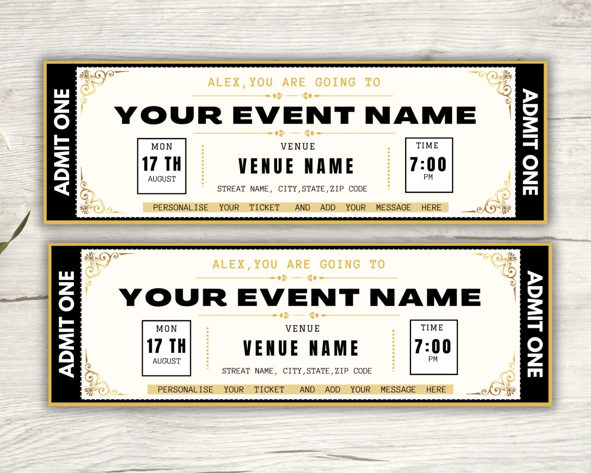free printable admission ticket template