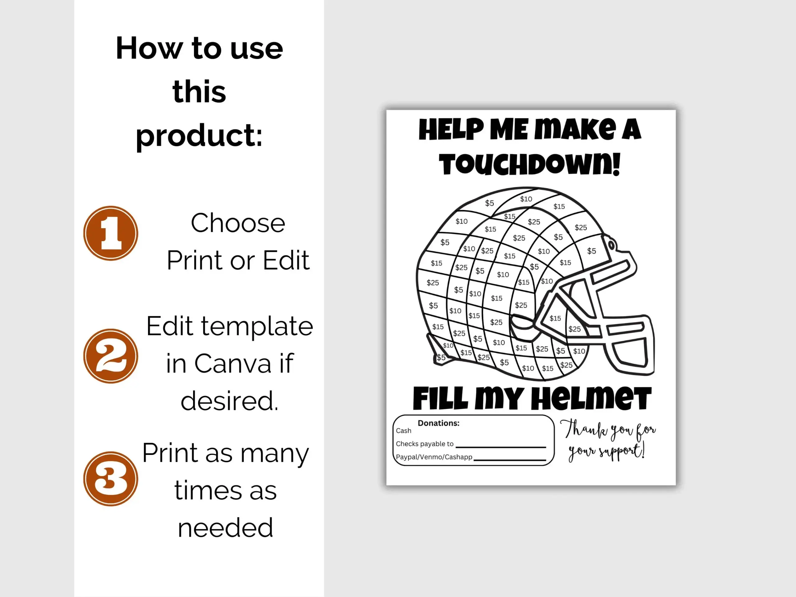 Editable Fill My Football Helmet Editable Fill My Football Helmet