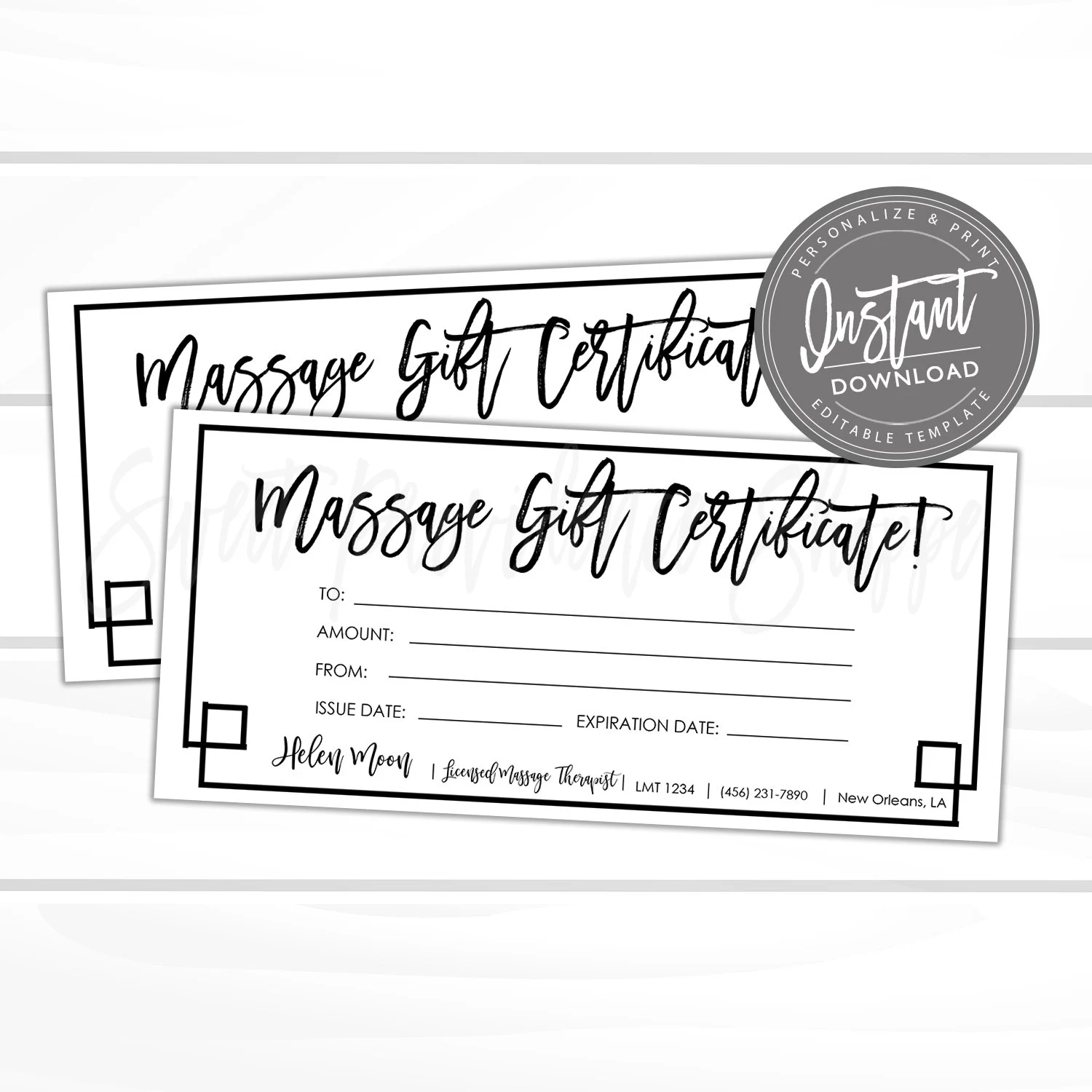 free printable massage voucher template