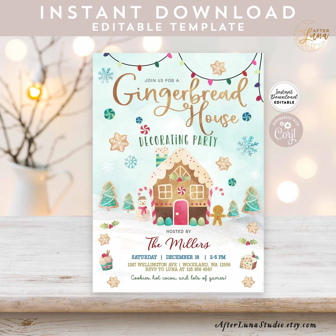 Editable Gingerbread House Decorating