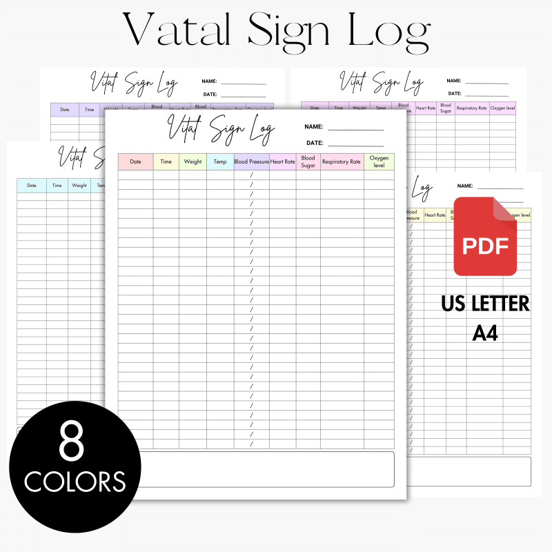 patient template printable blank vital signs chart