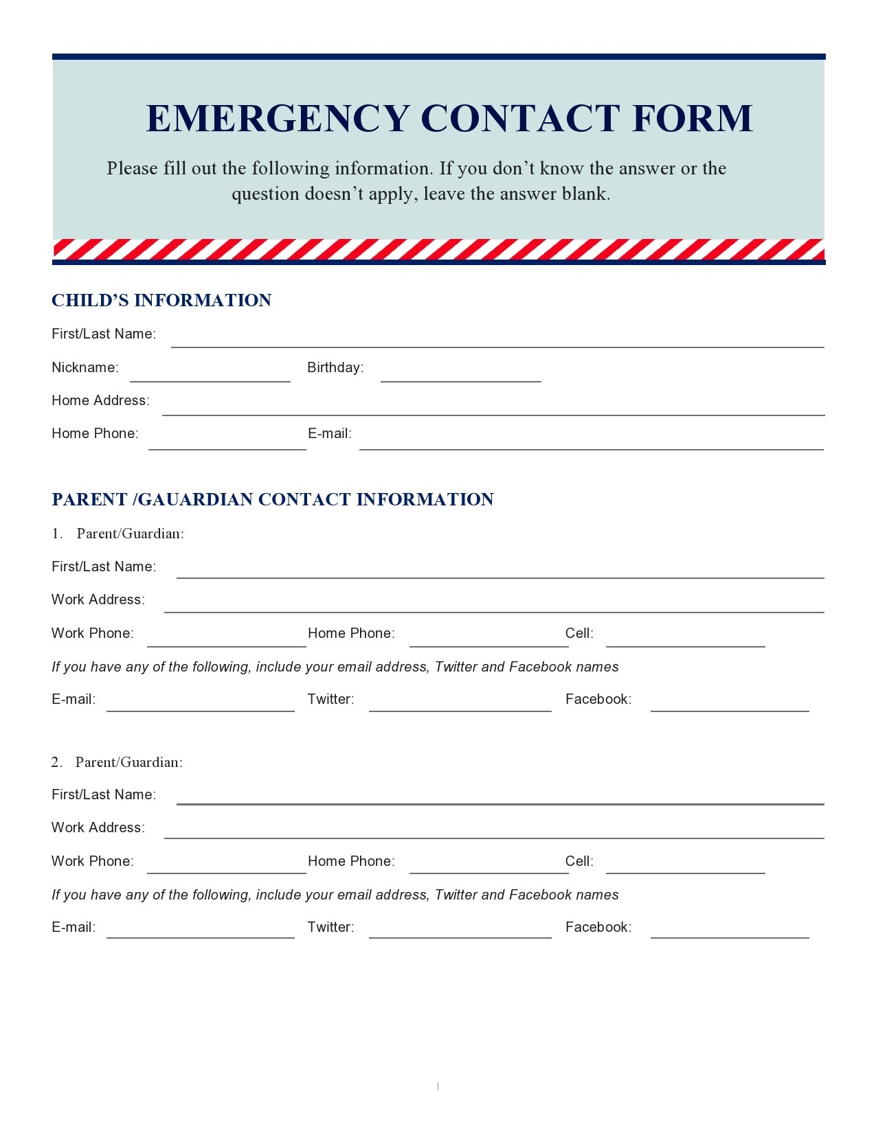 Emergency Contact Form