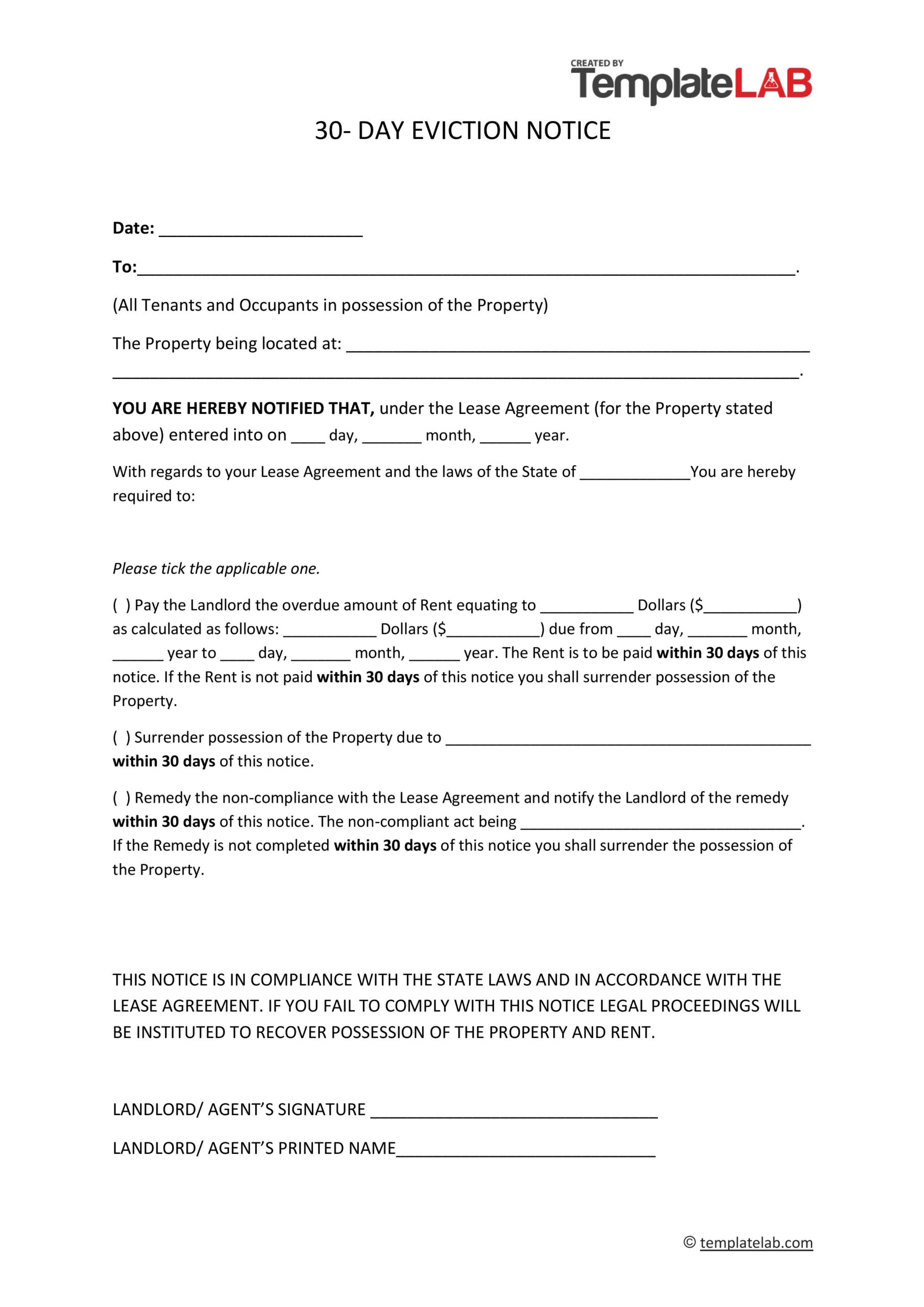 printable eviction notice template printable eviction notice template