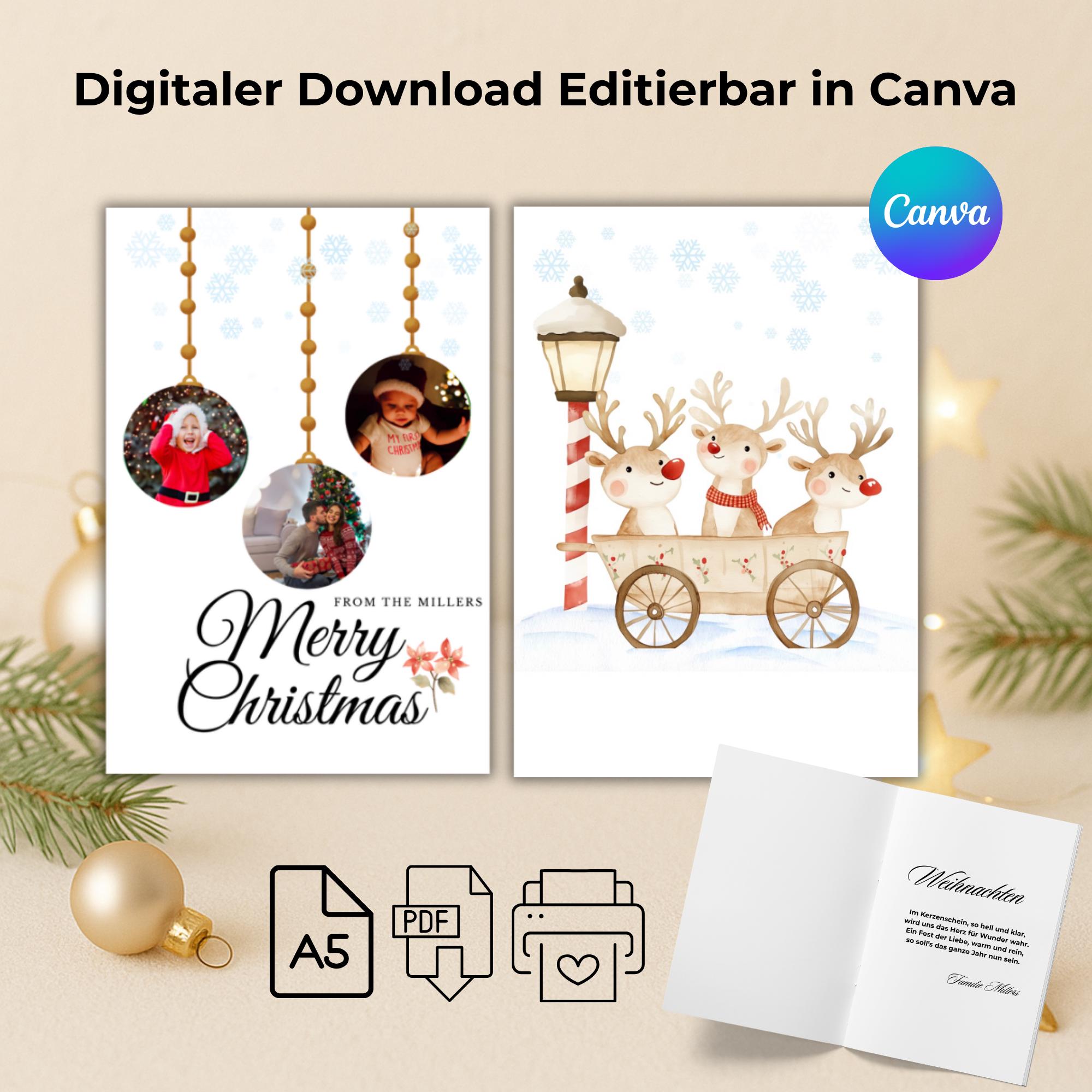 Family Christmas Card A5 Template Family Christmas Card A5 Template