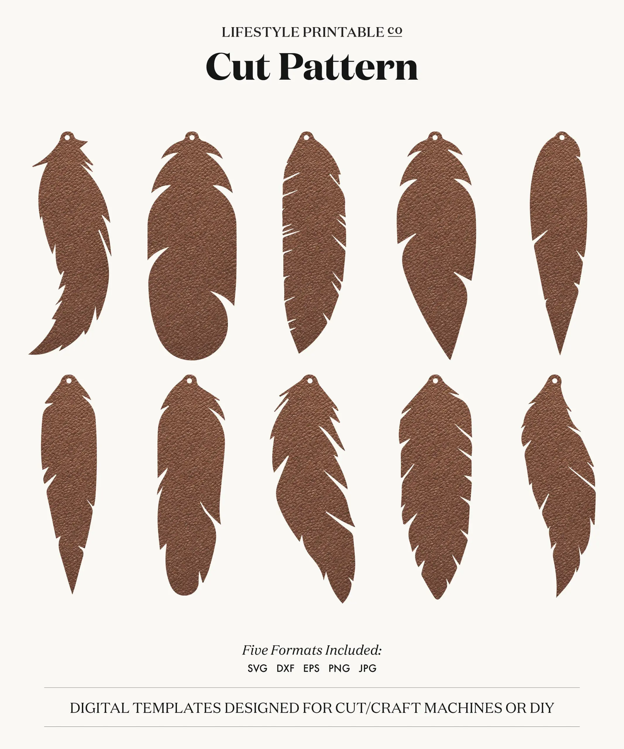 Feather Bundle Earrings Svg Feather