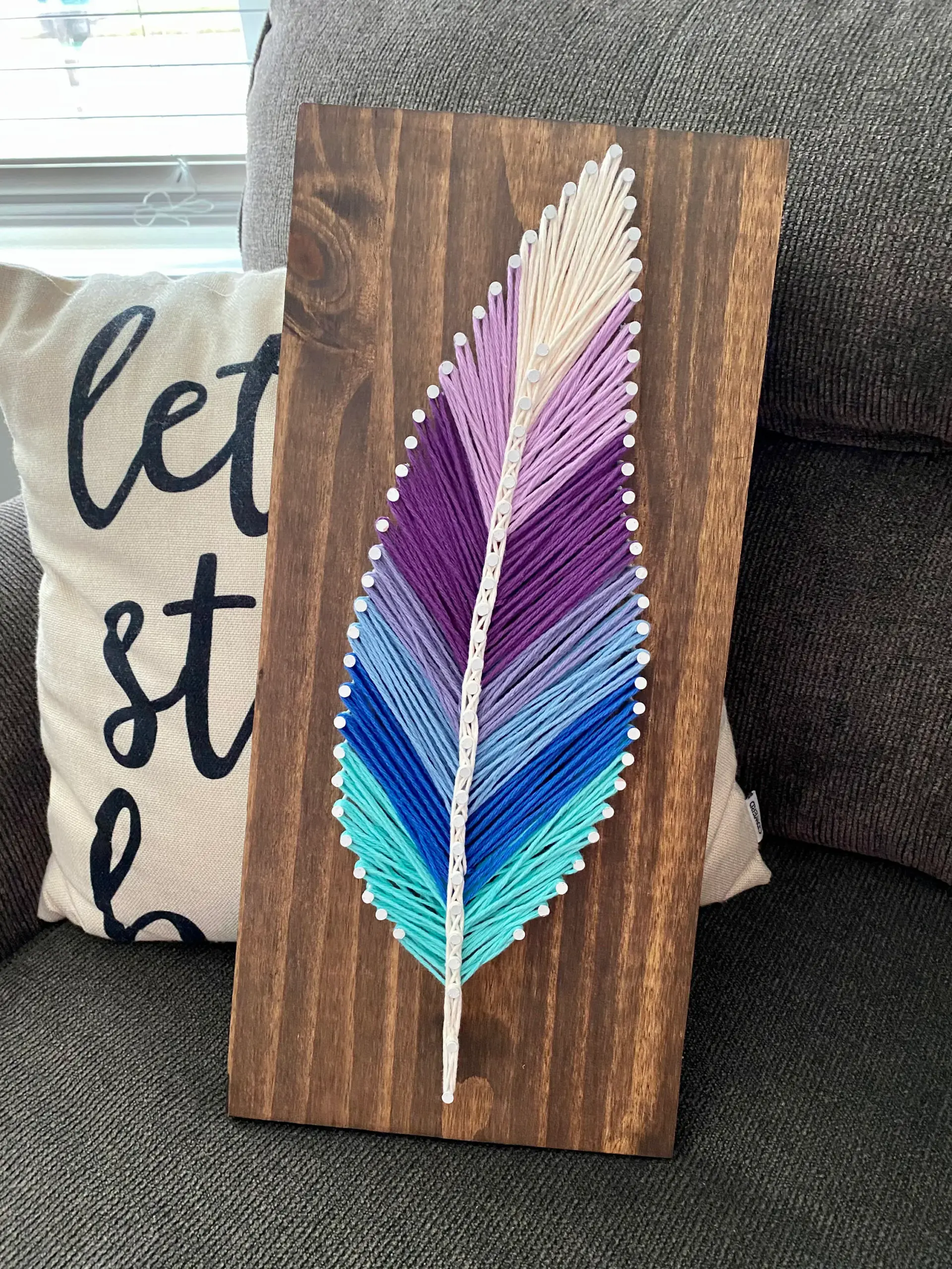 Feather Ombre String Art 85x18 Feather Ombre String Art 85x18
