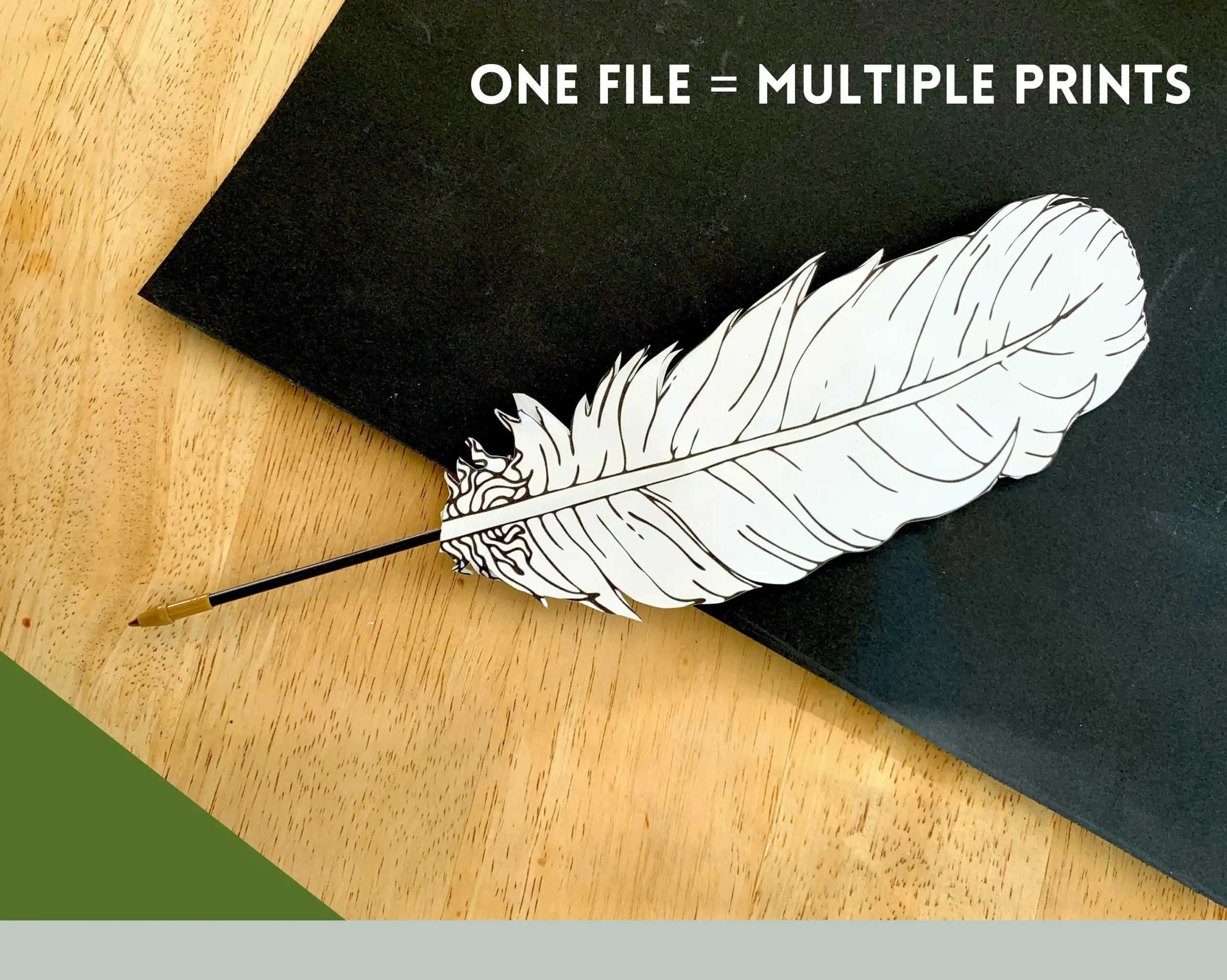 feather pen template printable